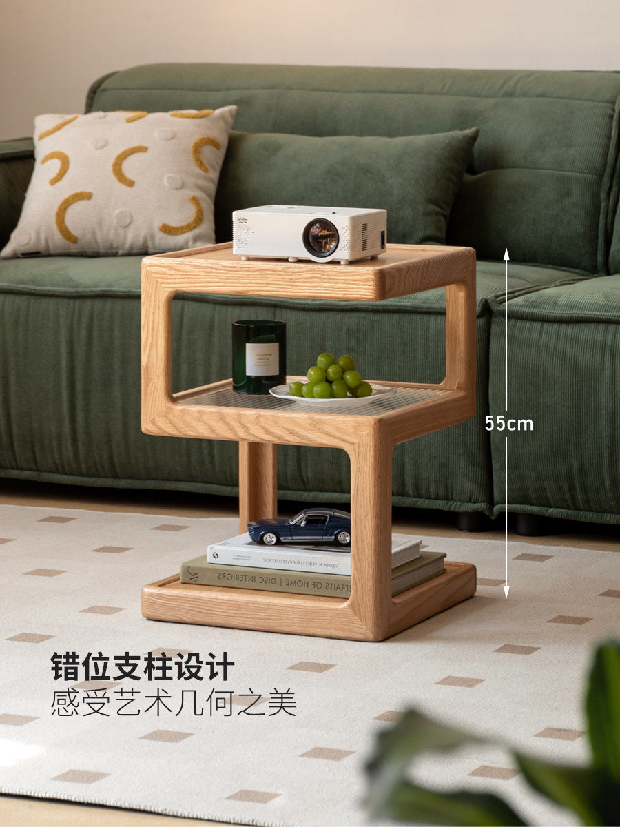 实木边几客厅现代简约沙发角几橡木置物方几原木风床头柜